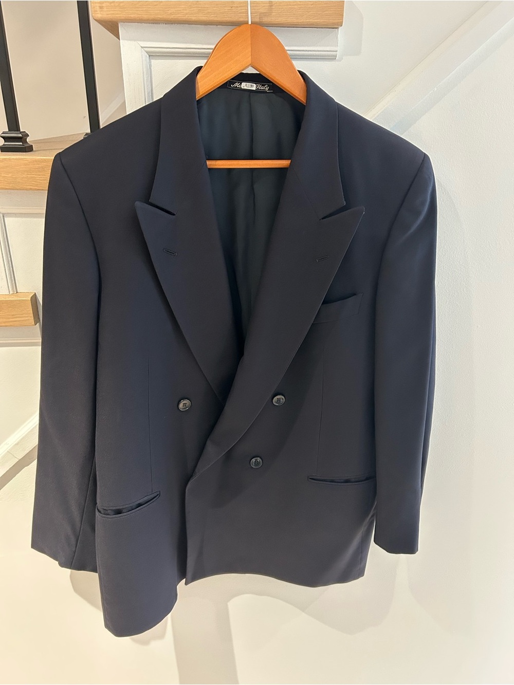 Italian Double-Breasted Navy Blazer